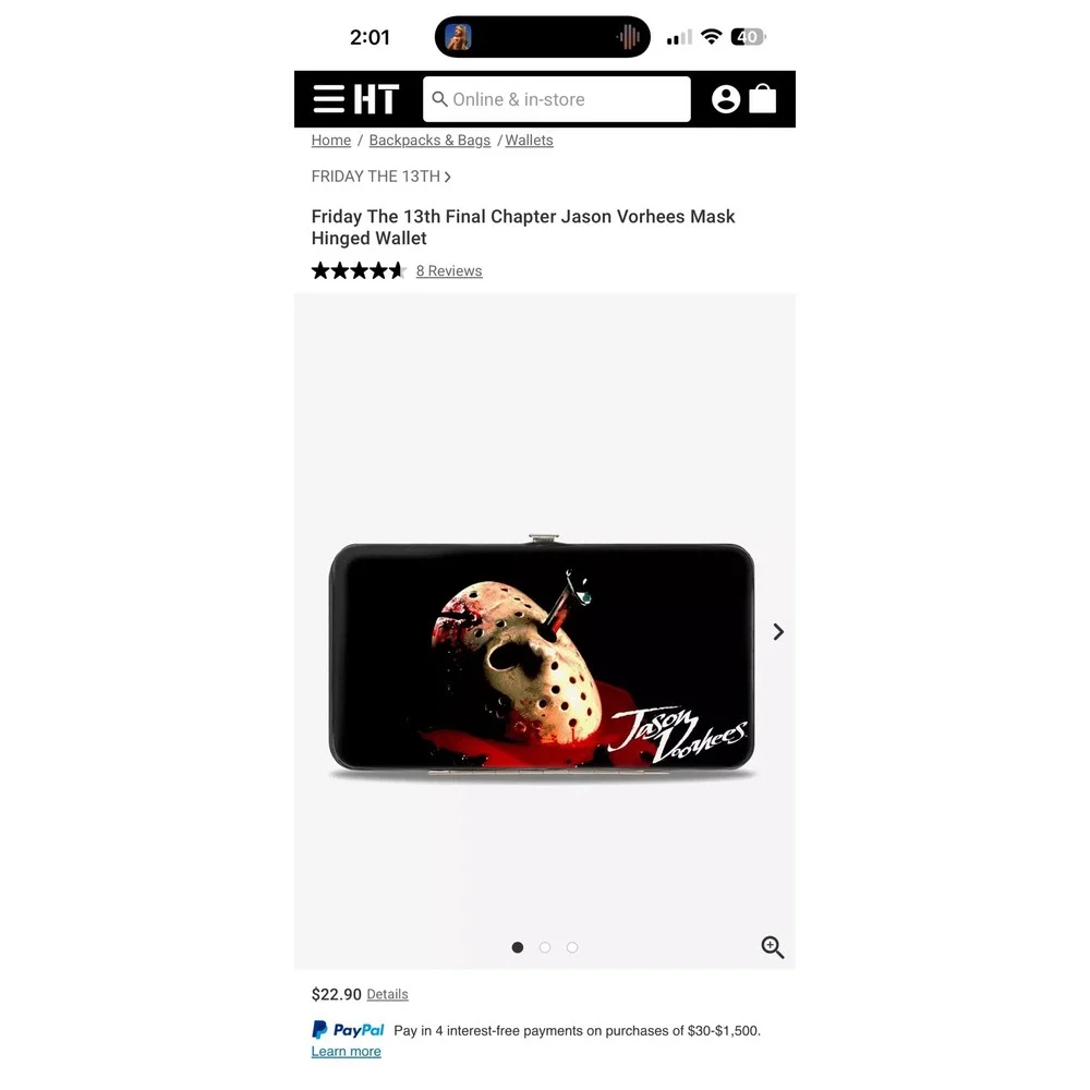 Friday the 13th Jason Voorhees Buckle-Down Wallet Horror Mask NEW Hot Topic